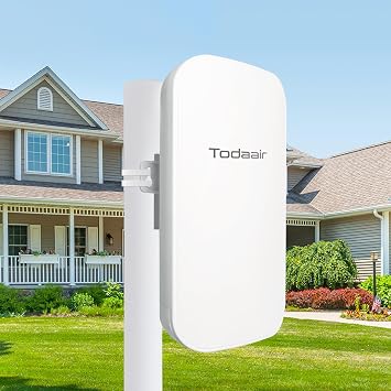 TODAAIR Outdoor WiFi Extender,WiFi Booster | AI Watchdog | Repeater&AP Mode|IP65 Weatherproof | Up to 1200Mbps Dual Band WiFi Repeater | Covers Up to Least 3440 Sq. ft and 30 Devices