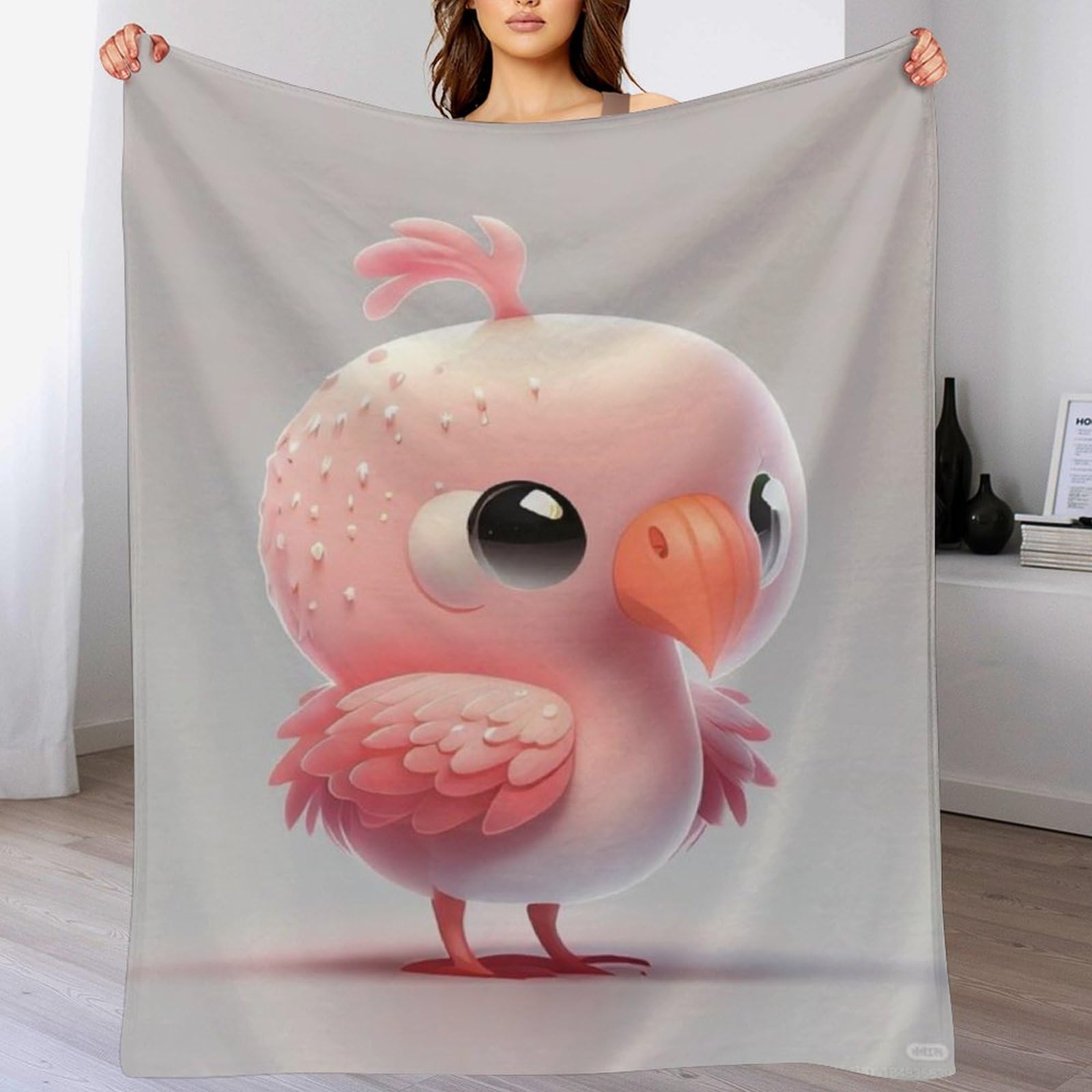 Couverture polaire de flannel motif poussin 3D anti-froid et légère pour lit d'enfant et adulte