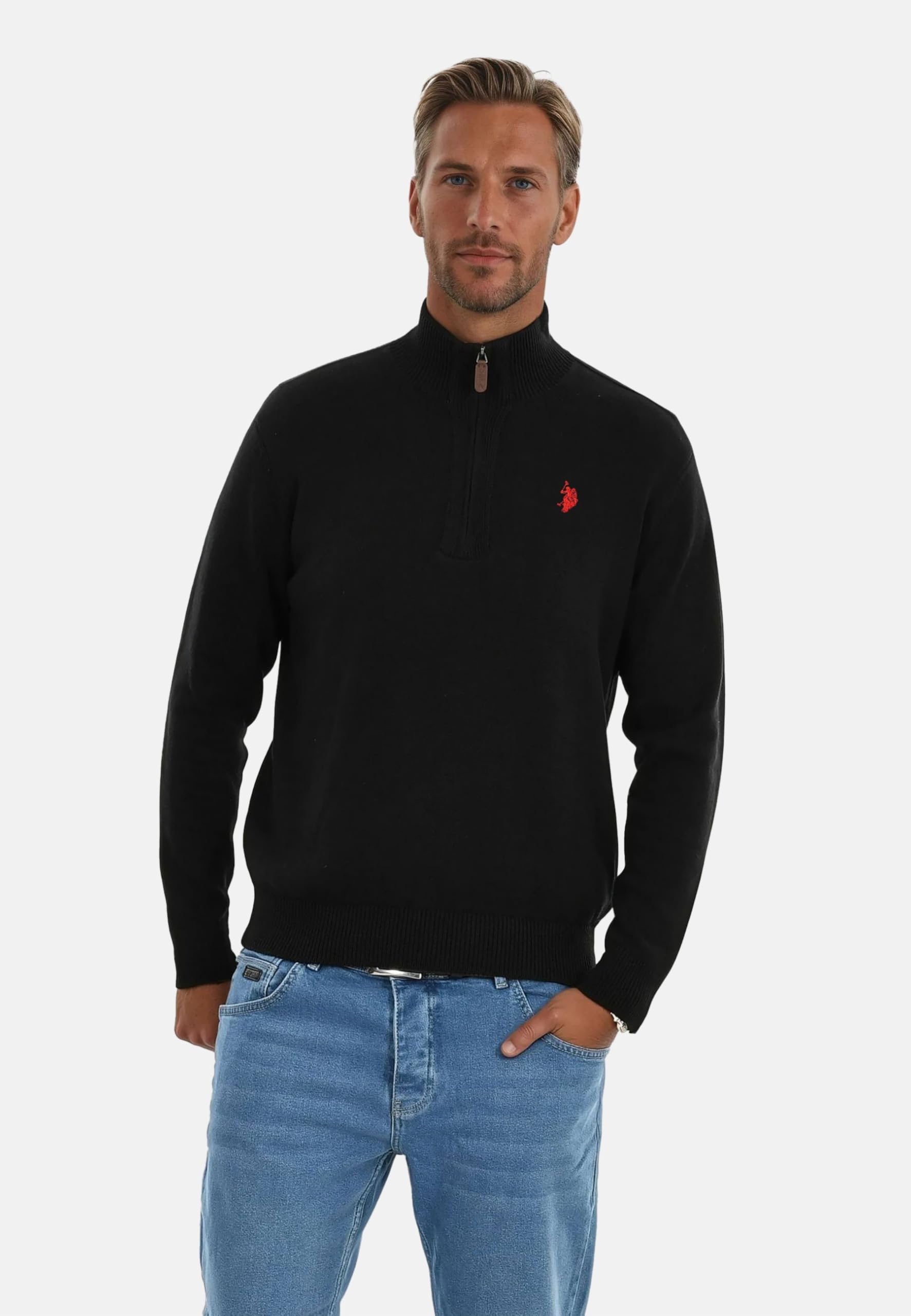 U.S. POLO ASSN. Herren Pullover (S-3XL) Troyer Shirt mit Reißverschluss und Stehkragen P011