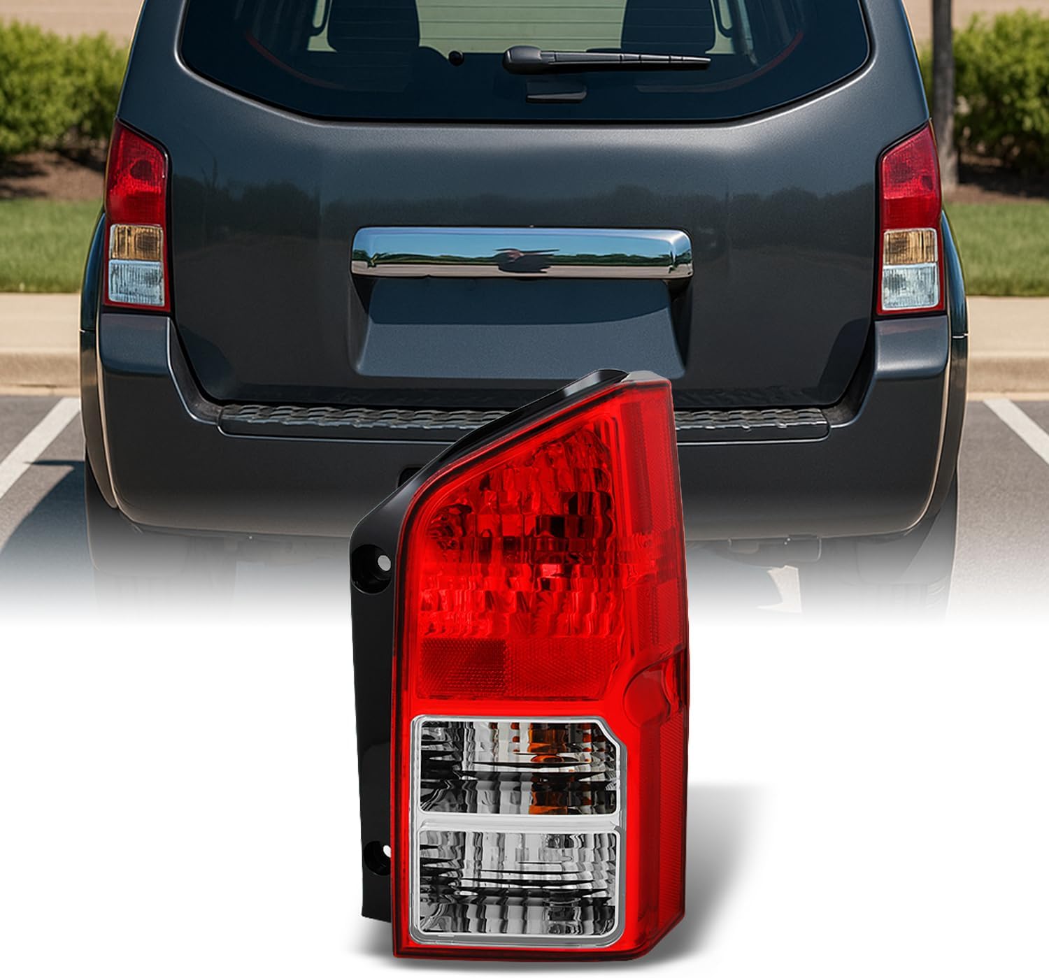 AKKON - Fits Pathfinder SUV Red Clear Tail Light Brake Lamp Brake Lights Passenger Right Side Replacement