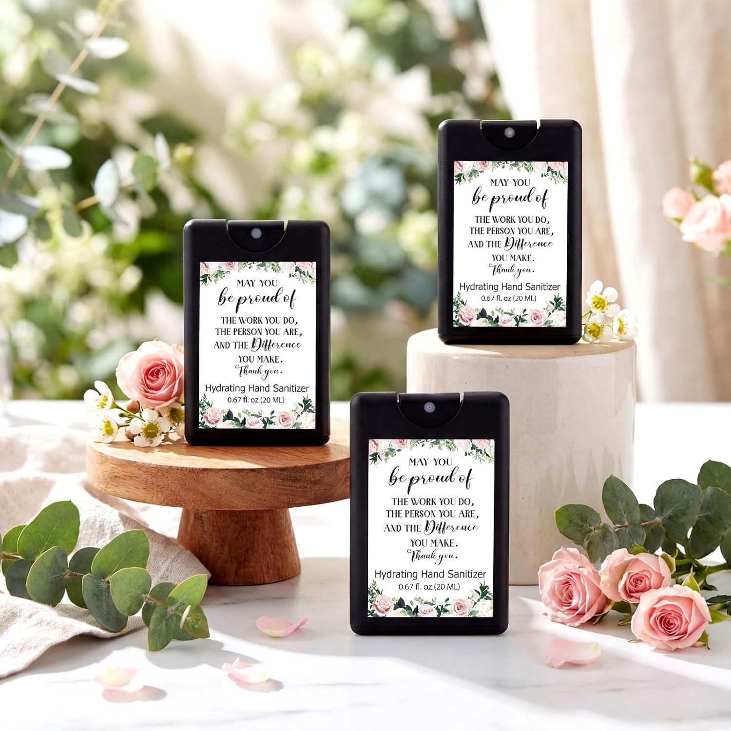 24 Pack Travel Size Hand Sanitizer Spray Bulk Teacher Appreciation Week Mother's Day Church Gift Nurse Employee Appreciation Week Thank You Gift Mini Motivational Hydrating Pocket Sprays