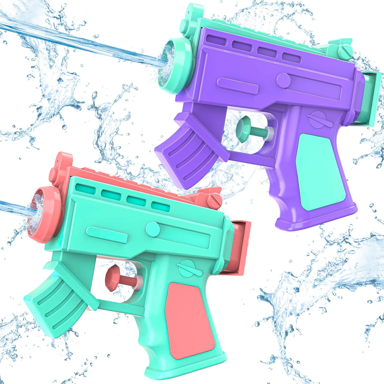 Water Gun for Kids, 2 Pack Squirt Gun for Girls Toddlers Pool Toys, Small Water Guns Blaster Soaker Ages 3-12 for Summer Outdoor Beach Party Game