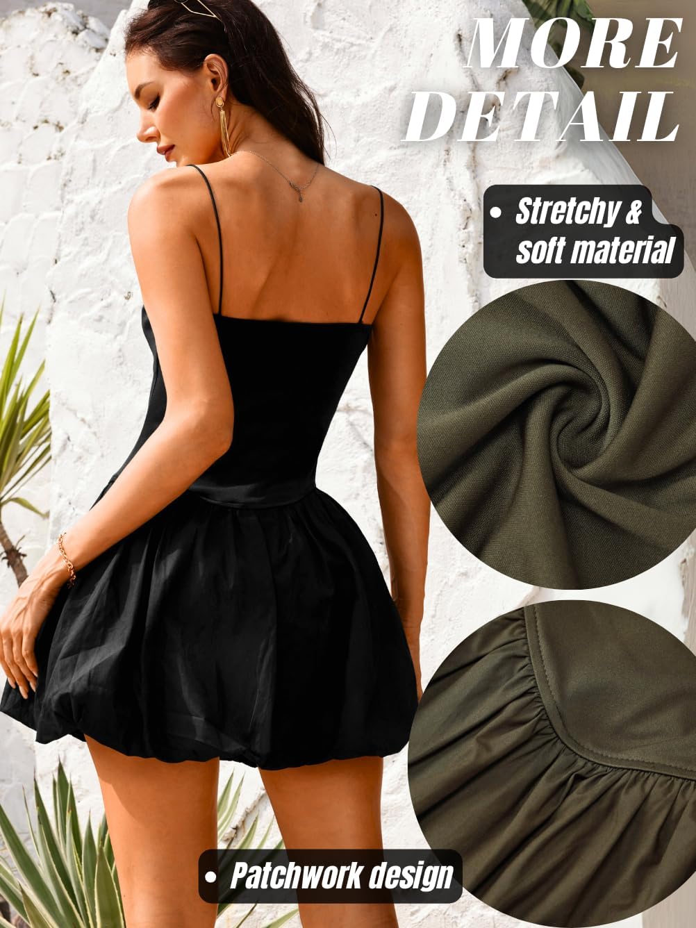 Bubble Corset Dress, Drop Waist Sexy Spaghetti Strap, Going Out Birthday, Square Neck Mini Dresses for Women - Image 3