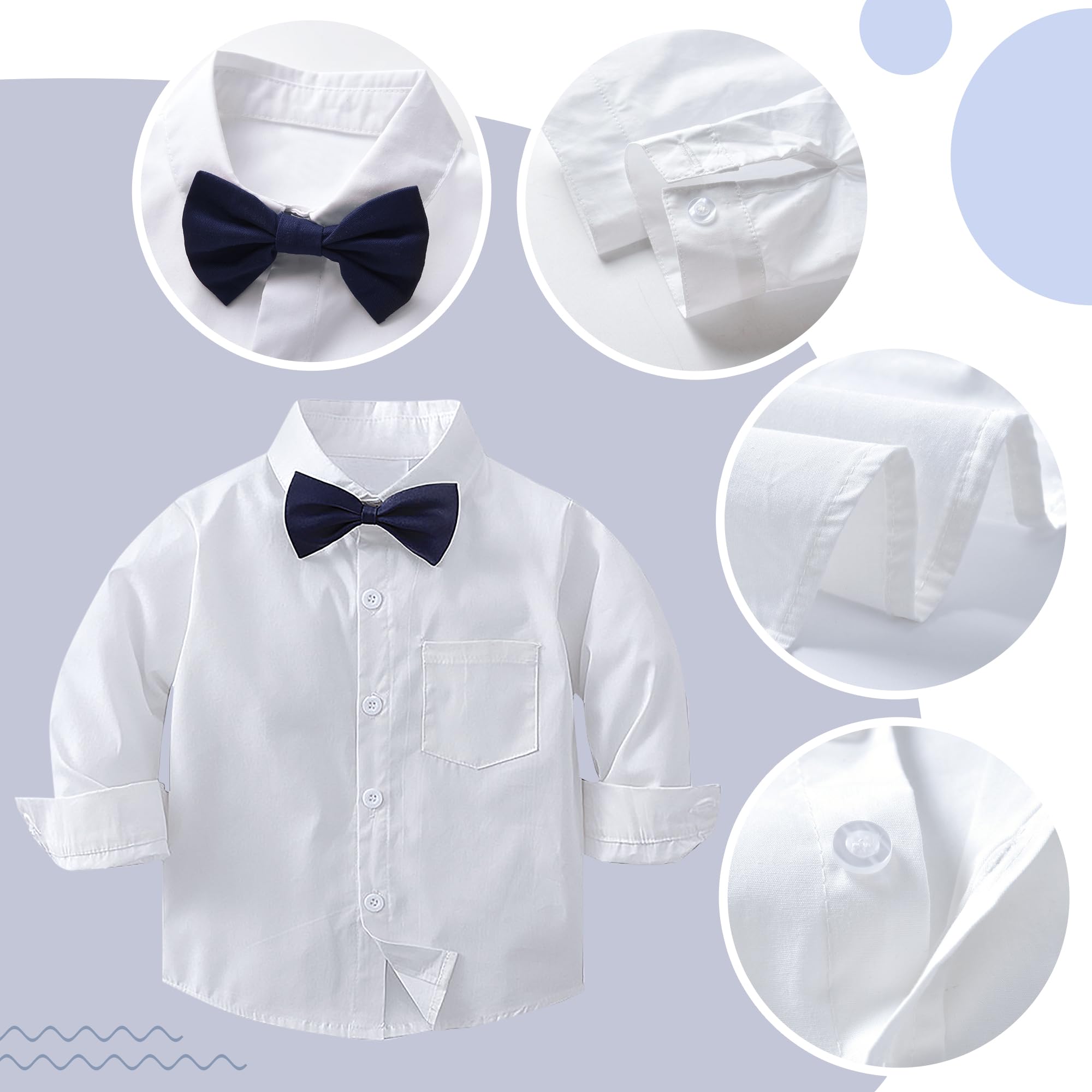 Jungen Anzug Set Langarm Weißes Hemd & Weste & Hose + Krawatte Smoking für Festliche Party Hochzeit Tauf Kleidung