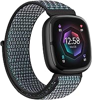 Vista 16 de Correas de nailon compatibles con Fitbit Versa 4/Sense 2/Versa 3/Fitbit Sense, correa de repuesto ajustable deportiva suave transpirable