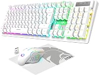 Empire Gaming Armor RF800 Wireless Gamer Billentyűzet és Egér Szett RGB LED Fehér 9