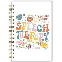 Speech Language Pathologist Therapy Gifts, Speech Therapy Spiral Notebook 5.5 x 8.3 Inch, Colorful SLP Month Notebook for Women Man Coworkers Gift