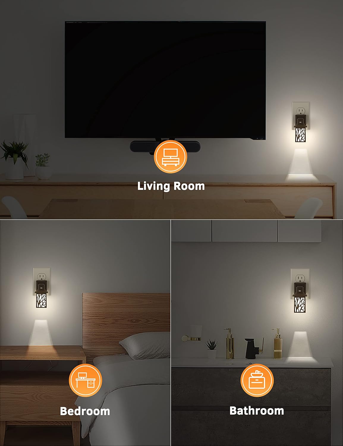 Night Light Plug in, 5000K Daylight, 2 Pack LED Night Light with Dusk-to-Dawn Sensor, Adjustable Brightness(30/60lm), Vintage Night Light, Nightlight for Bedroom, Kitchen, Hallway image 4