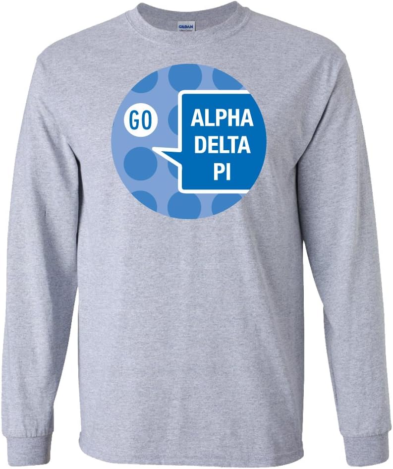 VictoryStore Apparel - Alpha Delta Pi, Go ADP Speech Bubble Long Sleeve T-Shirt