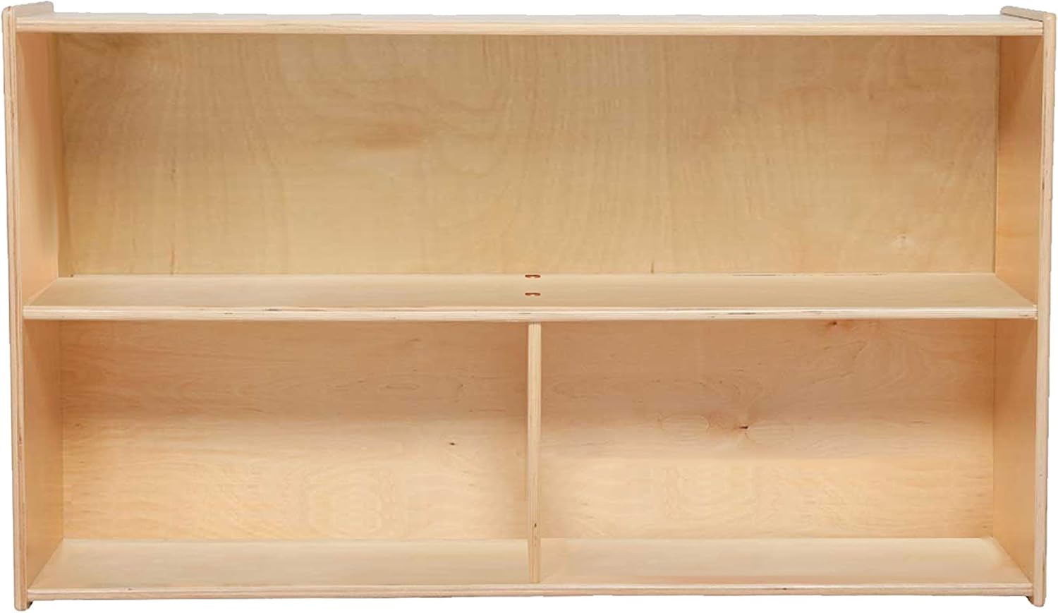 Contender 3-Section Classroom Storage Cabinet with 2 Shelf, for Organizing Toys Art Supplies, Commercial or Personal Storage, Natural Finish [Comes Fully Assembled]