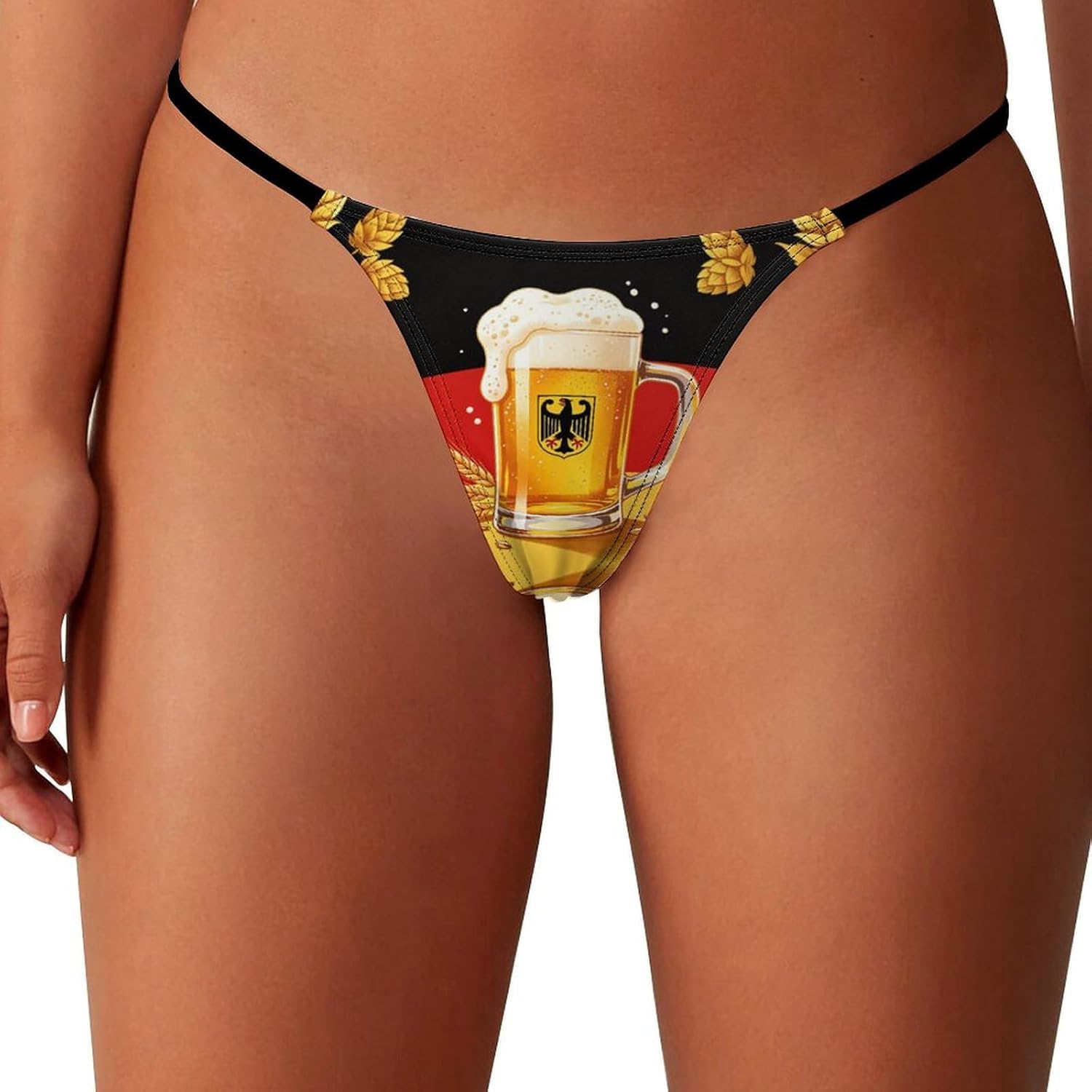 German Flag Beer Sexy G String Thongs for Women Underwear | Seamless Panties Lingerie Breathable Low Rise No Show