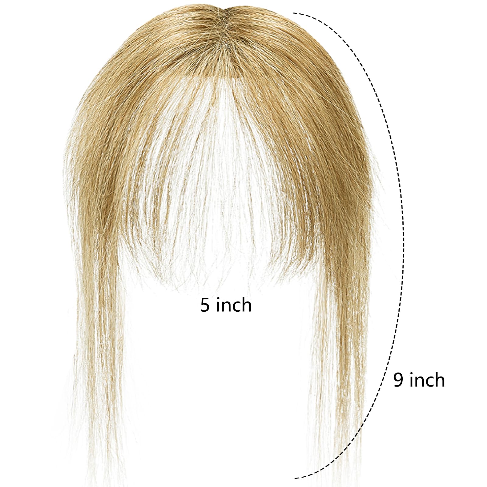 Clip in Fringe 100% Human Hair Bangs Clip in 360 3D Coverage Fringe for Women Daily Wear Dark Blonde, Dark Blonde-3D bangs, 5 in - Image 2