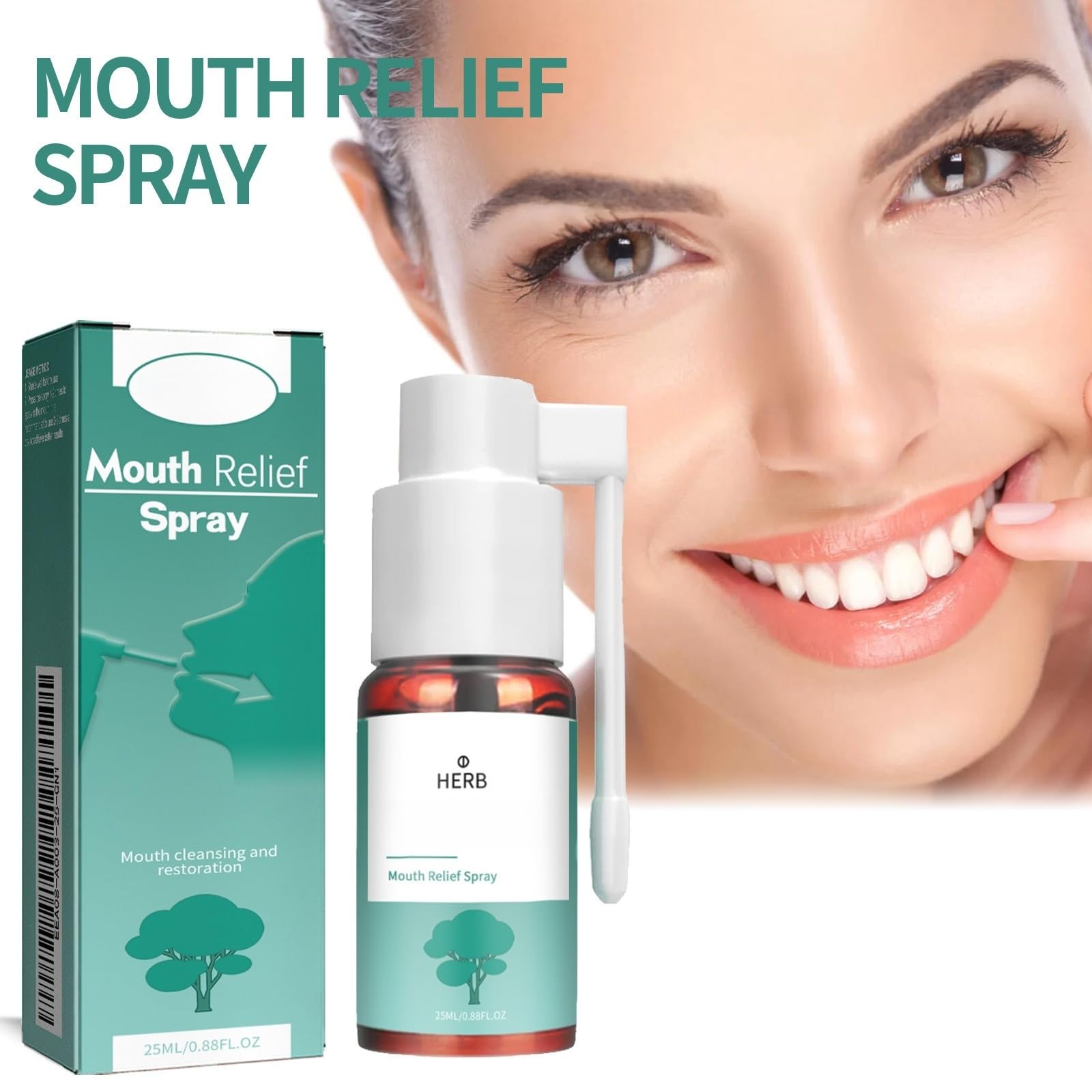 Oral Care Relief Spray, Tooth & Gum Pain Relief Spray, Natural Dental Spray, Fast Soothe Sore Gums, Effective Dental Ache Relief, Portable Gentle Care Solution