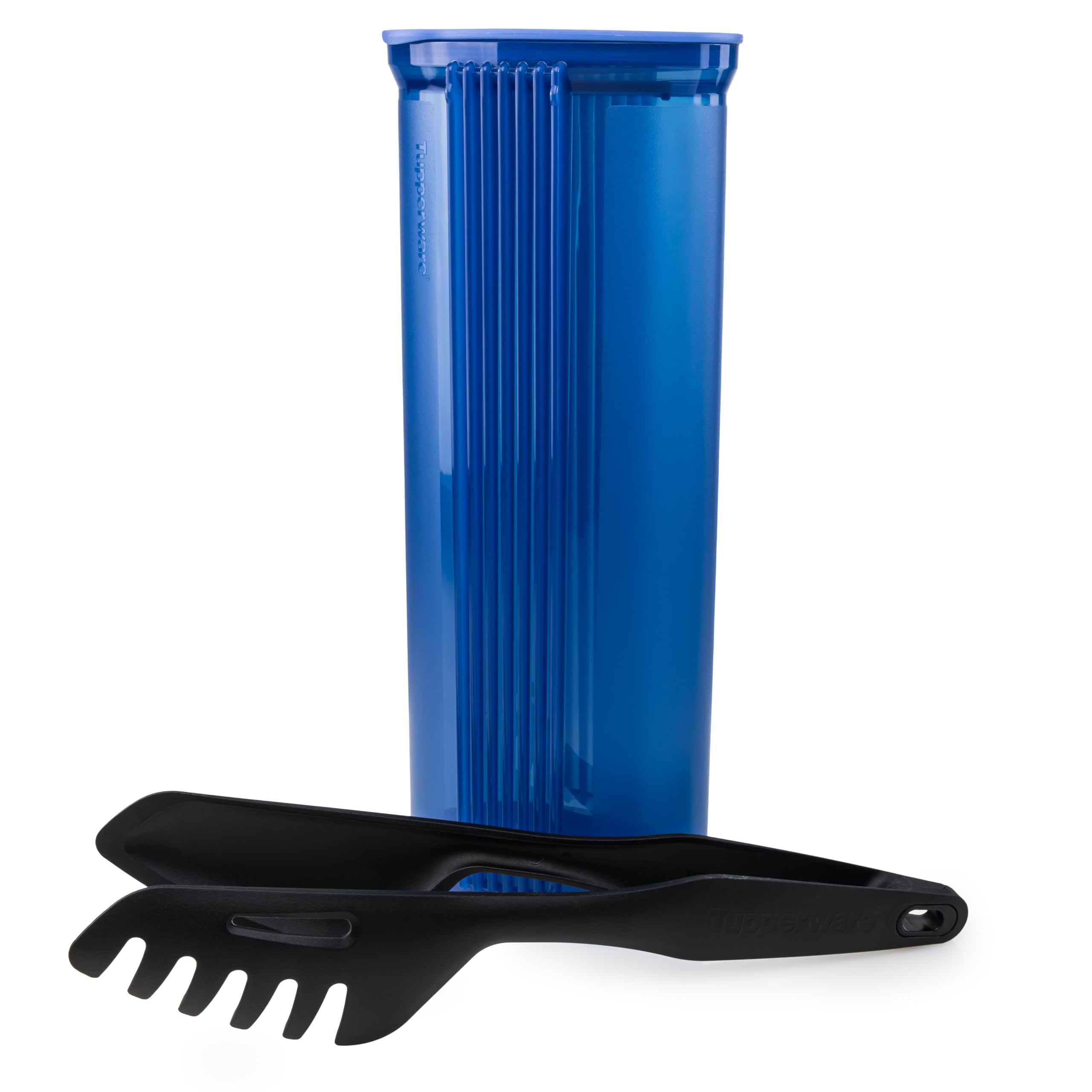 Tupperware Junge Welle Pasta-Center 1,6 L dunkelblau + Pastazange schwarz Spaghetti Dose Nudeln Behälter