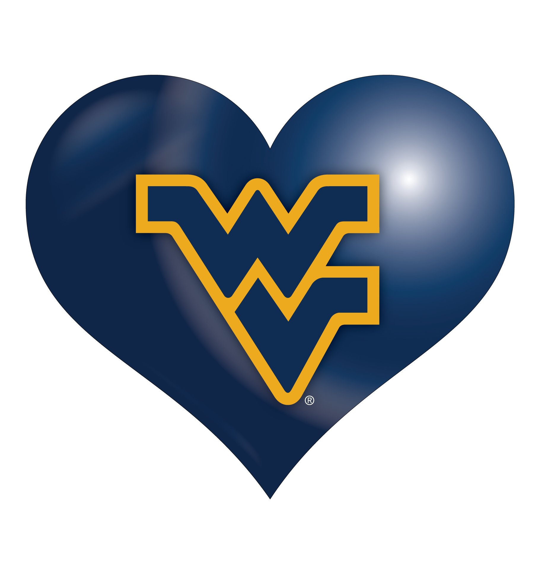 West Virginia Mountaineers Heart Magnet Single Officially Licensed Collegiate Product
