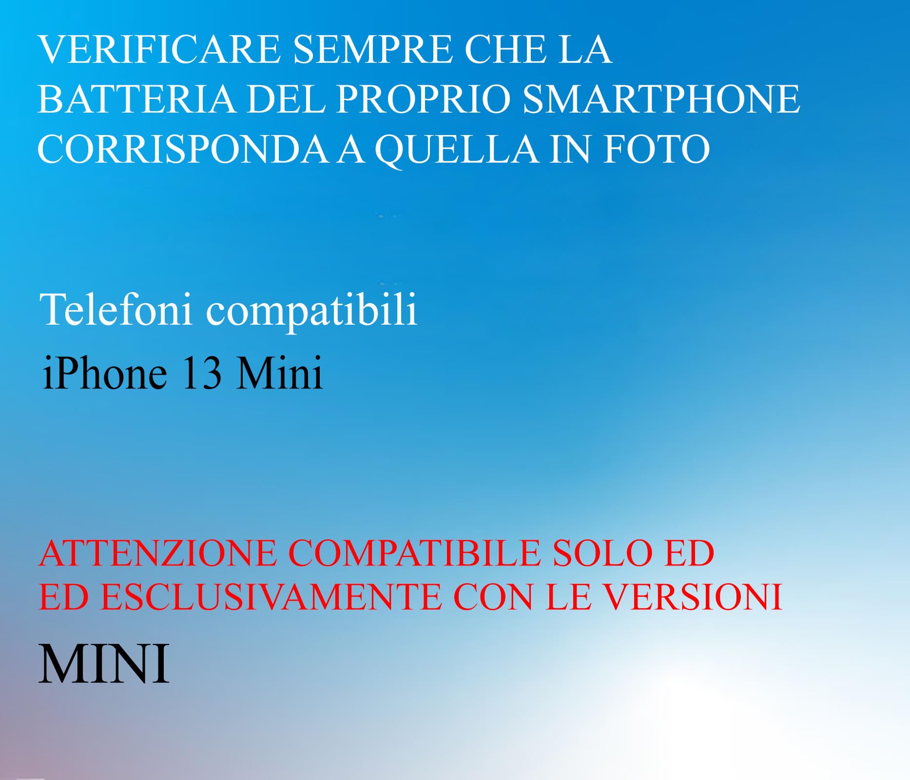 ELLENNE COVER BATTERIA per IPHONE 13 MINI 5.4" DA 6800mAh | RICARICABILE | COVER CON BATTERIA INTEGRATA COMPATIBILE PER IPHONE 13 MINI 5.4" DA 6800mAh BATTERY CASE CUSTODIA RICARICABILE SLIM SOTTILE