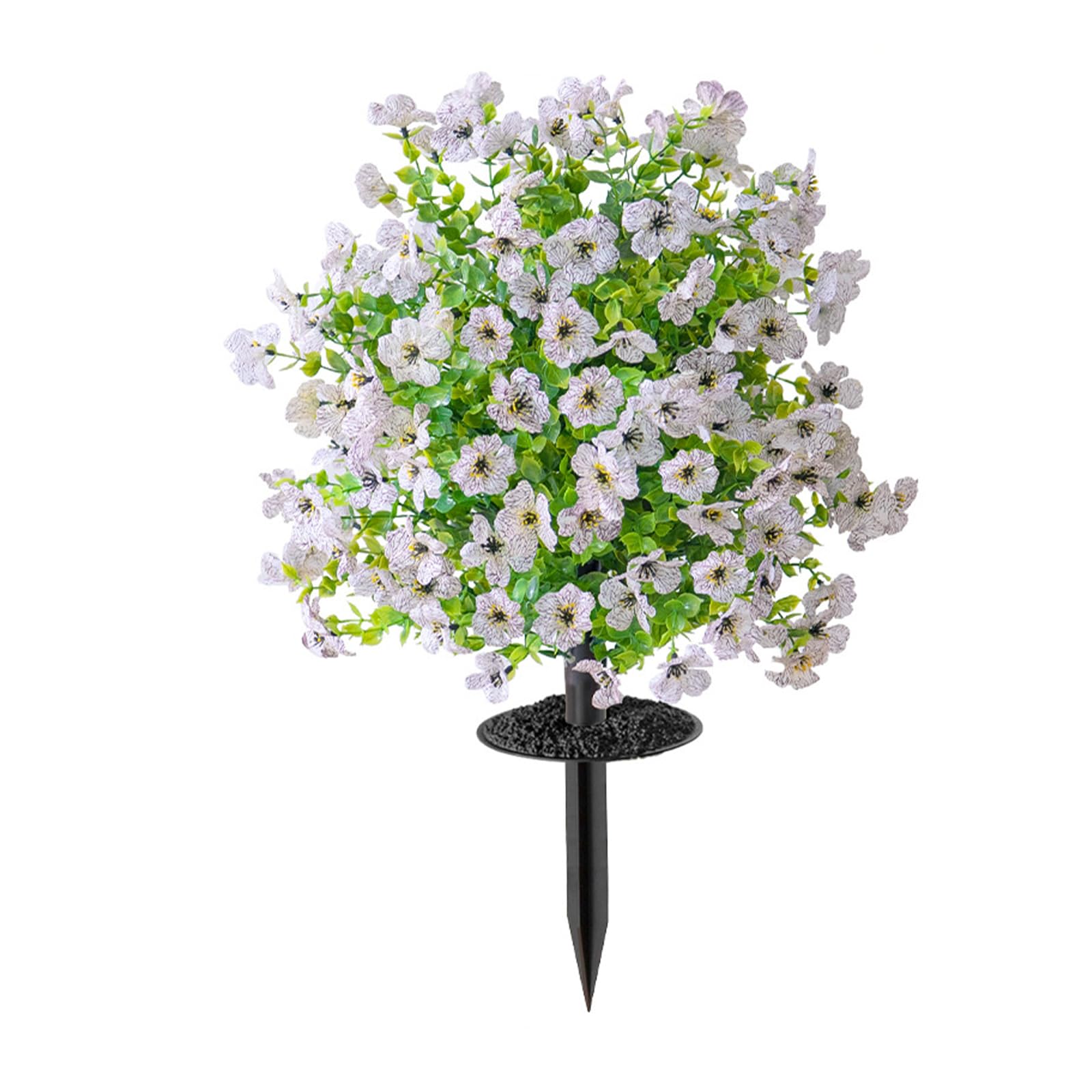 Piceioep Realistic Flower Stake Artificial Green Plant with Ground Stake for Garden Patio Yard Front Porch Indoor Decoration Fraudulent Gumtree Blossomy Arrangement