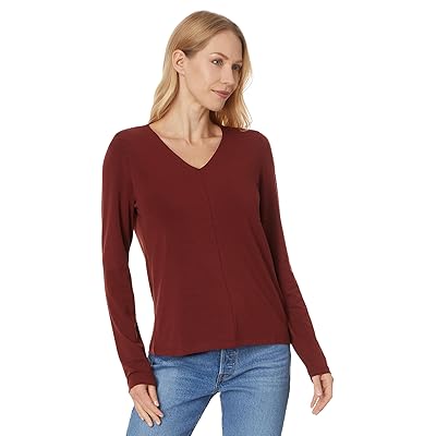 Eileen Fisher V Neck Top With Long Sleeve Women