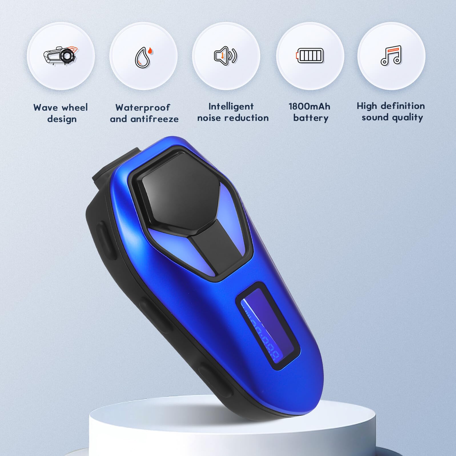 PLAFOPE Cuffie Wireless per Casco da Moto Microfono con Cancellazione del Rumore Batteria da Tecnologia Stereo per Ascolto Musicale e Chiarezza Vocale Durante i Viaggi