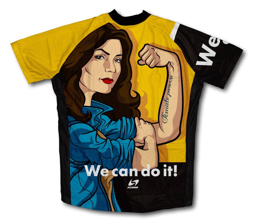 ScudoPro We Can Do It Short Sleeve Cycling Jersey for Women - Size XL Yellow
