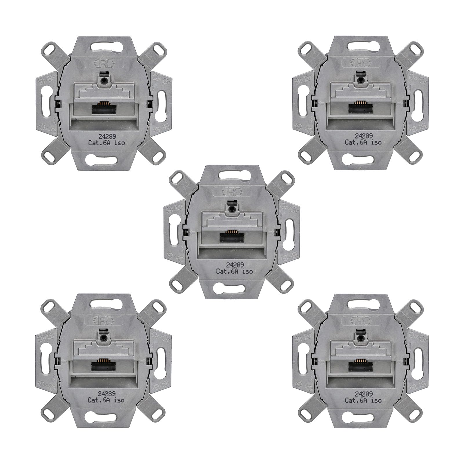 5 x Rutenbeck UAE - Cat. 6A iso Universal-Anschlussdose/Datendose LAN 136104030, 1-fach RJ45, 10 Gbit/s, Unterputz, geschirmt