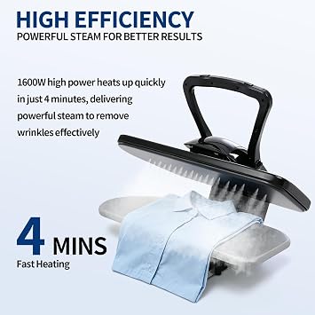 26Inch Ironing Steam Press Steam Press for Clothes Digital Steams Press with Multiple Fabric Settings Professional Iron Press Machine with 0.26Gal Removable Water Tank Fast-Heating (Black)
