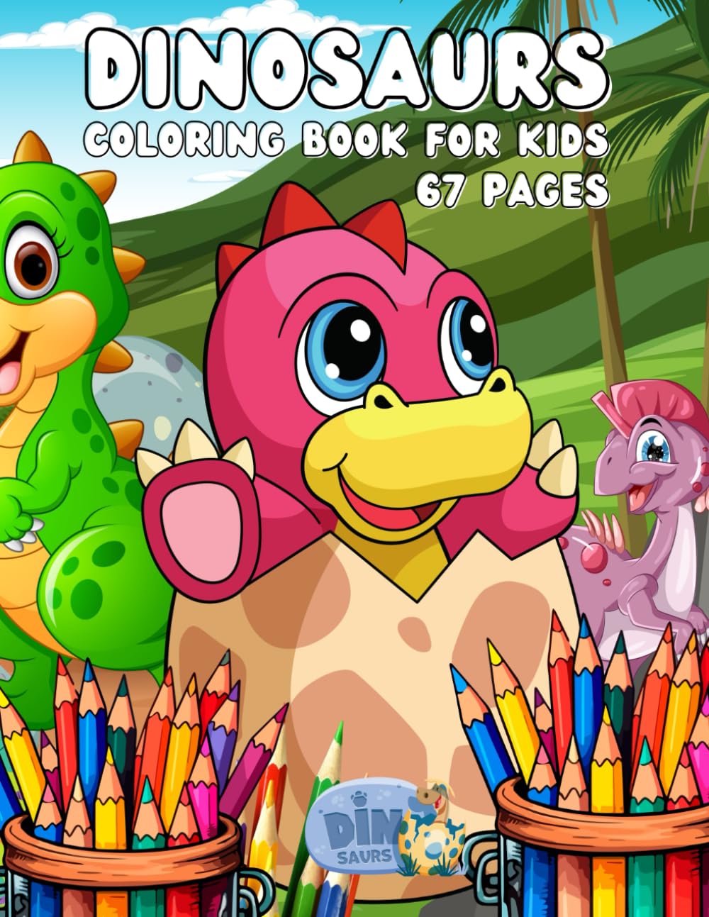 Dinosaur coloring book for ages 4 and up: The big coloring book with lots of cute dinosaurs to color for children aged 4 and up - many species of dinosaurs in different environments