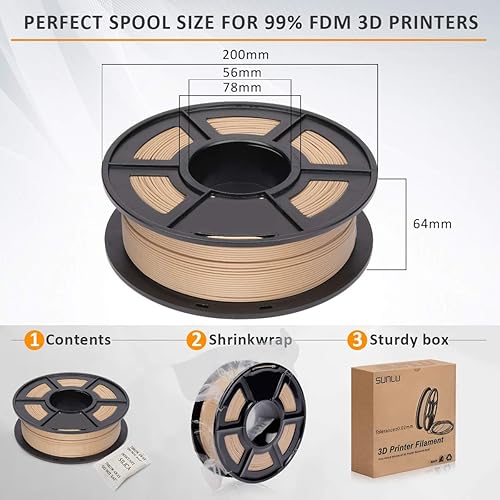 Vista 143 de SUNLU - Filamento PLA de seda de 1.75 mm, filamento brillante para impresora 3D, precisión dimensional +/- 0.02 mm, 1 kg, 330 metros, plata sedosa