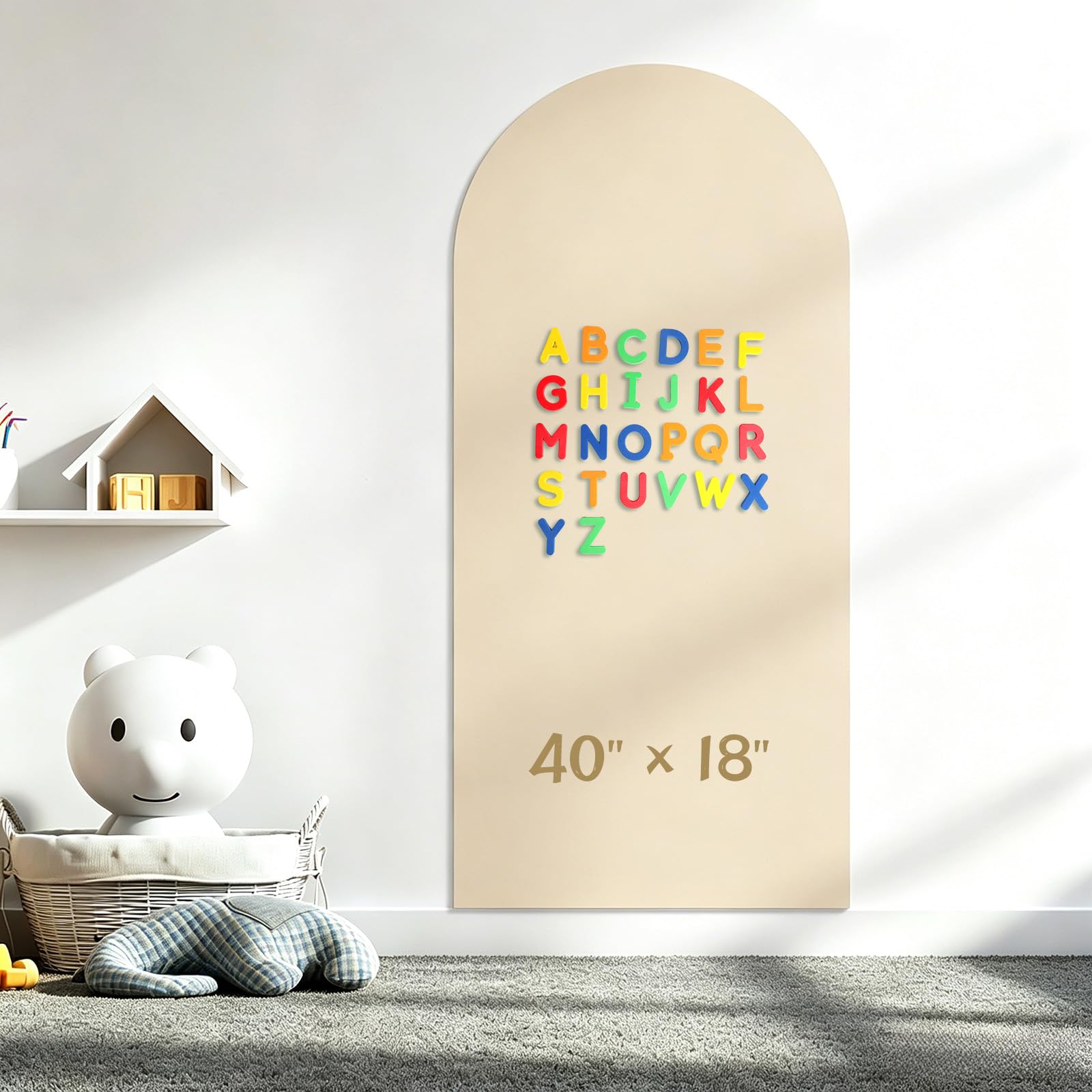 Photo 1 of 40 x 18 Arch Magnetic Wall Decal, Pearl White
