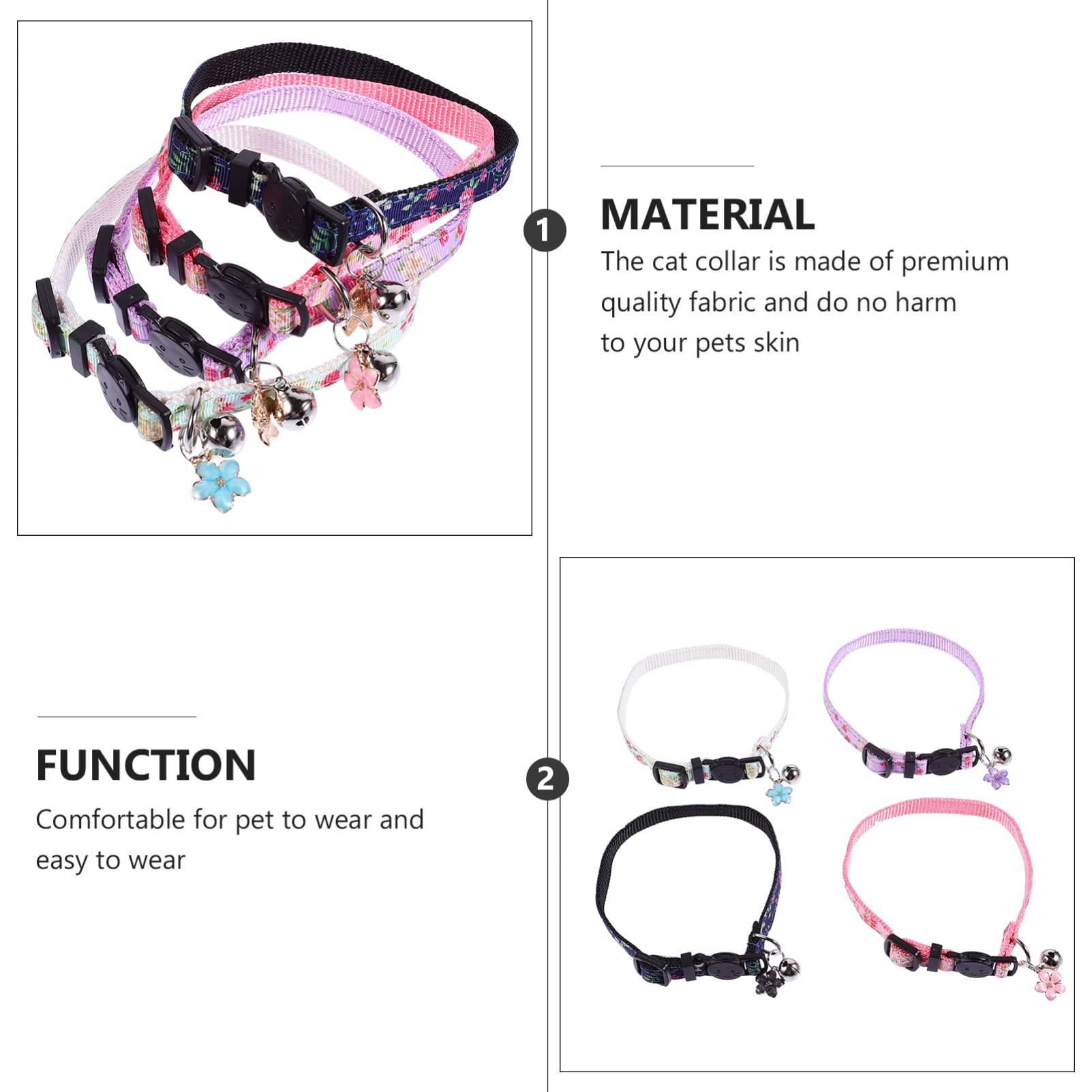 Toddmomy 12pièces Collier pour Chat Floral Accessoire Mignon pour Chaton avec Motif De Fleurs pour Photos Fêtes Et Occasions Spéciales