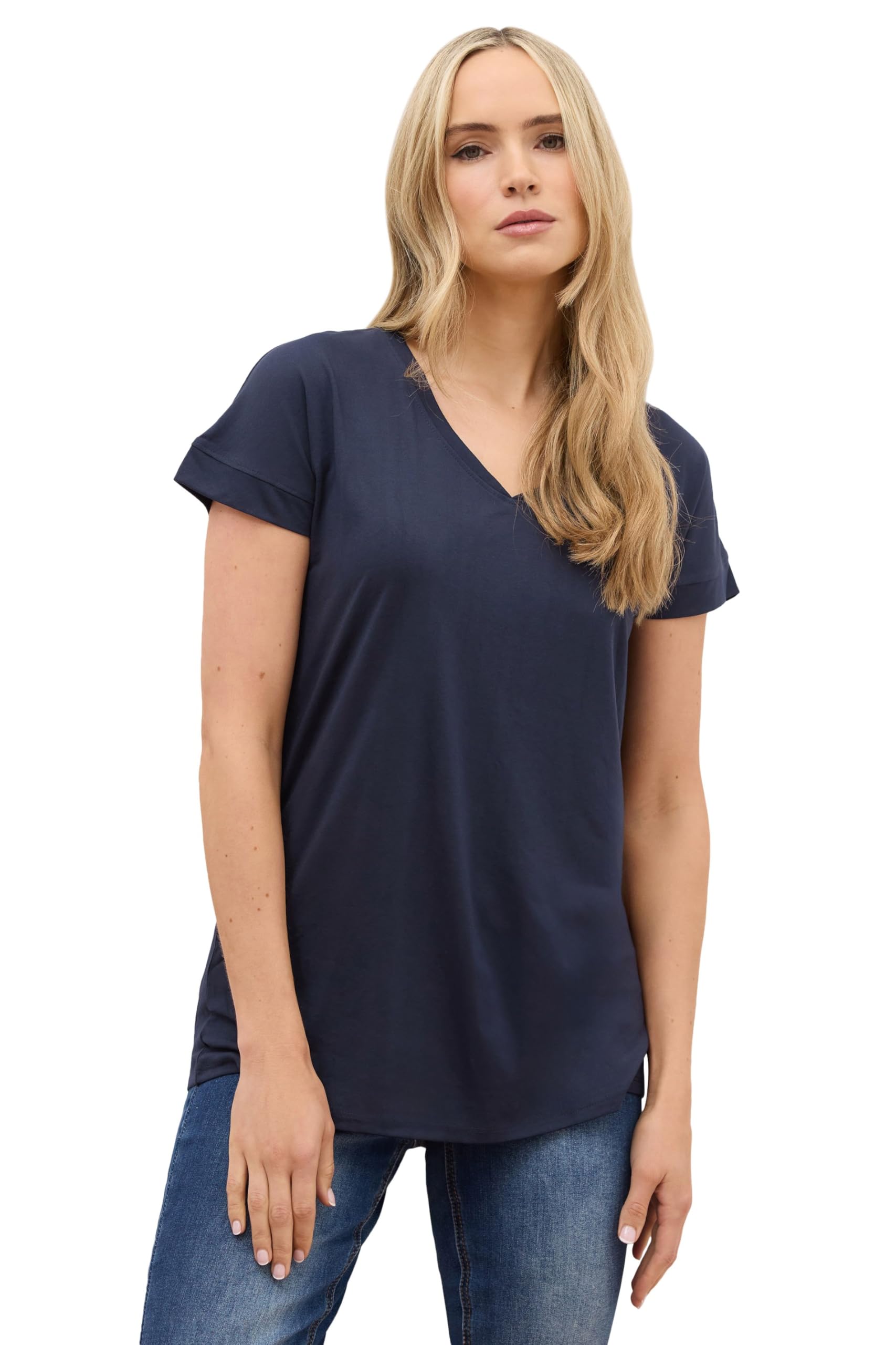 Long Tall Sally Tall Premium Navy Modal V Neck Tee, Navy, Size 20, Women