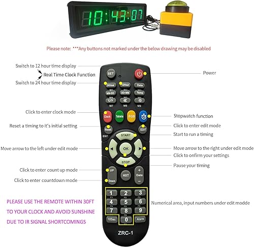 Miniatura 6 de Reloj temporizador de cuenta regresiva, cronómetro grande con botón de toque, función de cuenta hacia arriba y en tiempo real, ideal para juegos y