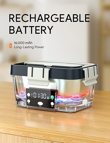Miniatura 2 de Fiambrera térmica alimentada por pilas con calefacción automática, lonchera calentable inalámbrica de 16,000 mAh para adultos, calentador de