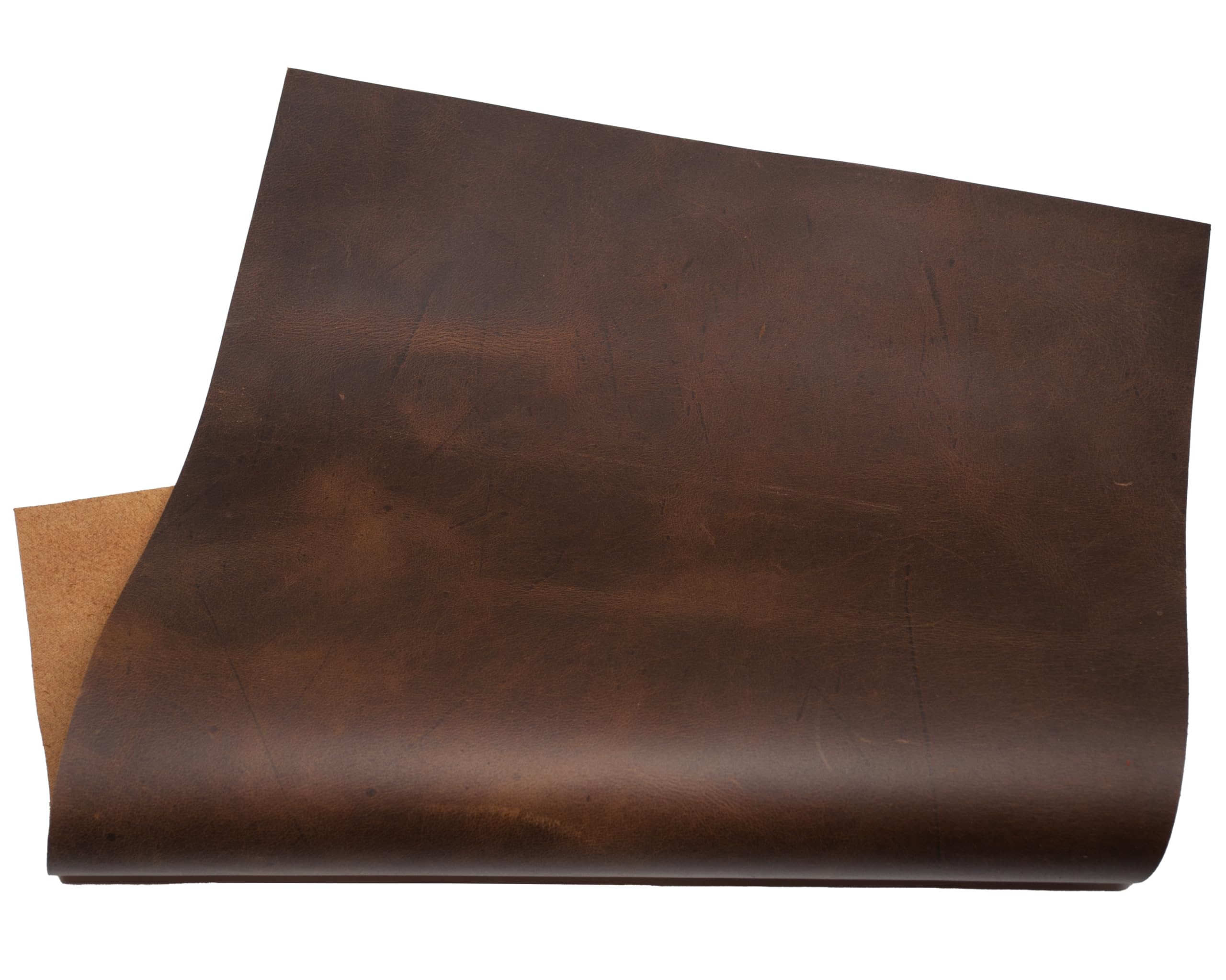 HAPPER STUDIO Cowhide Leather 2mm Thickness Pull-Up Crazy Horse Leather Genuine Leather Sheets for Crafts. (1, Brown Are, A5 (148x210mm))