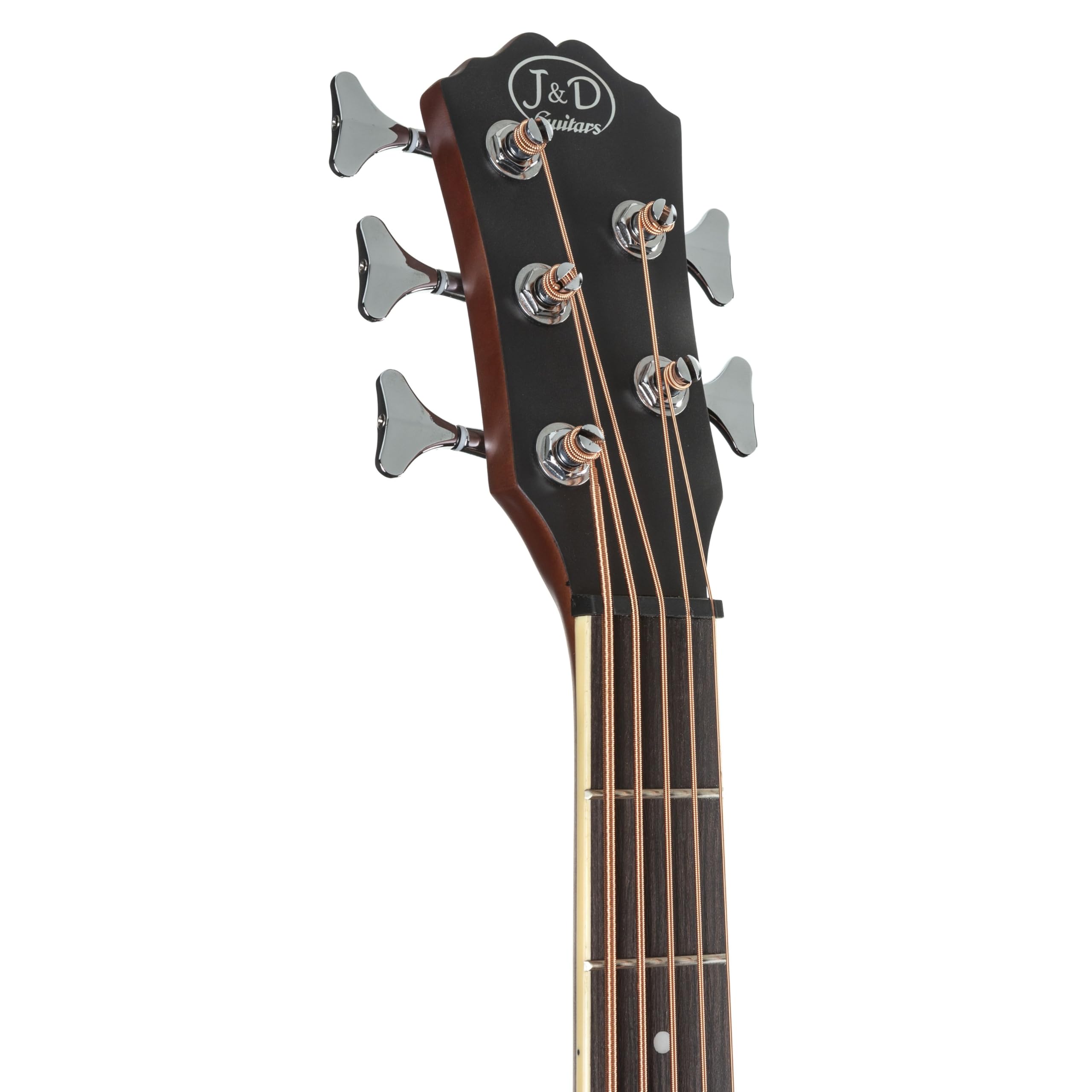 5-Saiter Akustikbass Jumbo Natural, Fichtendecke, Mahagoni-Korpus, Ahornhals, Tonabnehmer, 34" Longscale, Cutaway, Matt-Finish, Integriertes Stimmgerät