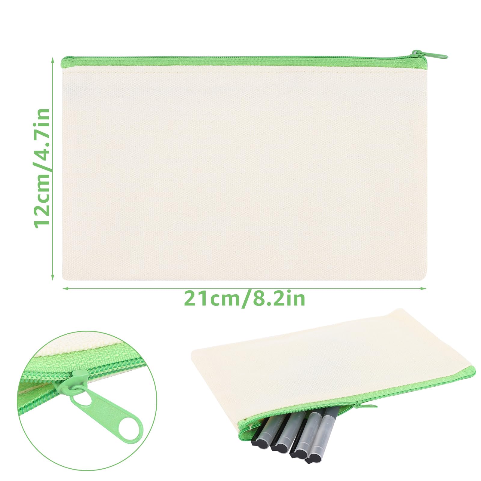 YOUNTHYE 30PCS Canvas Pencil Case, Small Canvas Bags with Zipper - Image 2