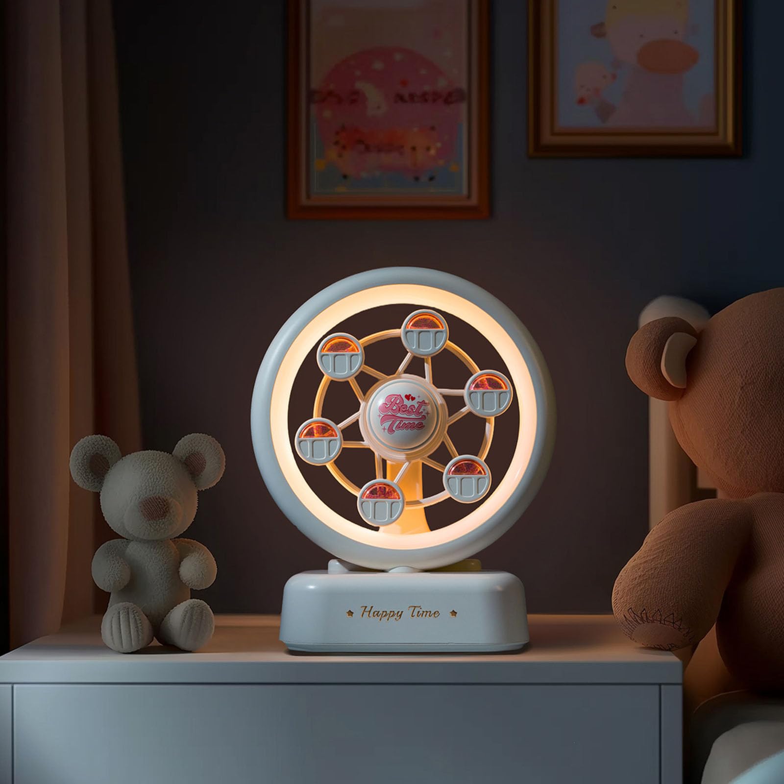 Rotante a forma di ruota panoramica LED lampada da notte con built-in in Music Box ed effetti di luce di sincronizzazione adatto per regali decorazioni natalizie luci