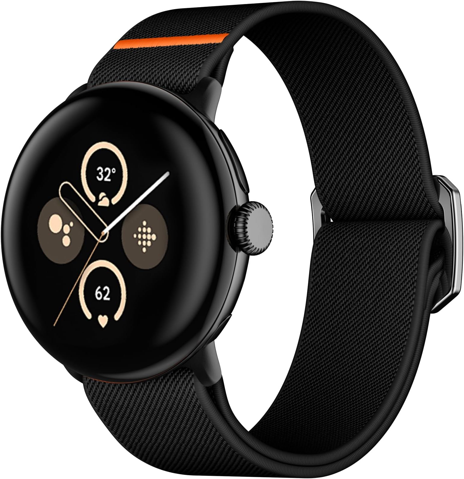 Stretchy Bands Compatible with Google Pixel Watch 2 Band/Pixel Watch Band for Men Women, Elastic Nylon Breathable Sport Strap for Google 3 Band 41mm, Black