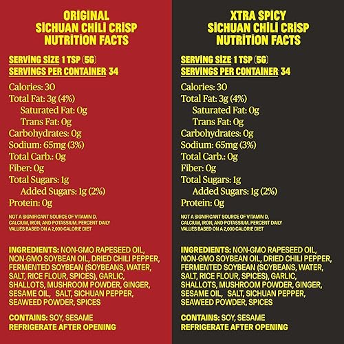 Vista 2 de FLYBYJING - Paquete Spicy Duo de salsa Sichuan Chili Crisp prémium y Xtra Spicy Chili Crisp, rica en umami, sin gluten, sin OMG, eleva el sabor