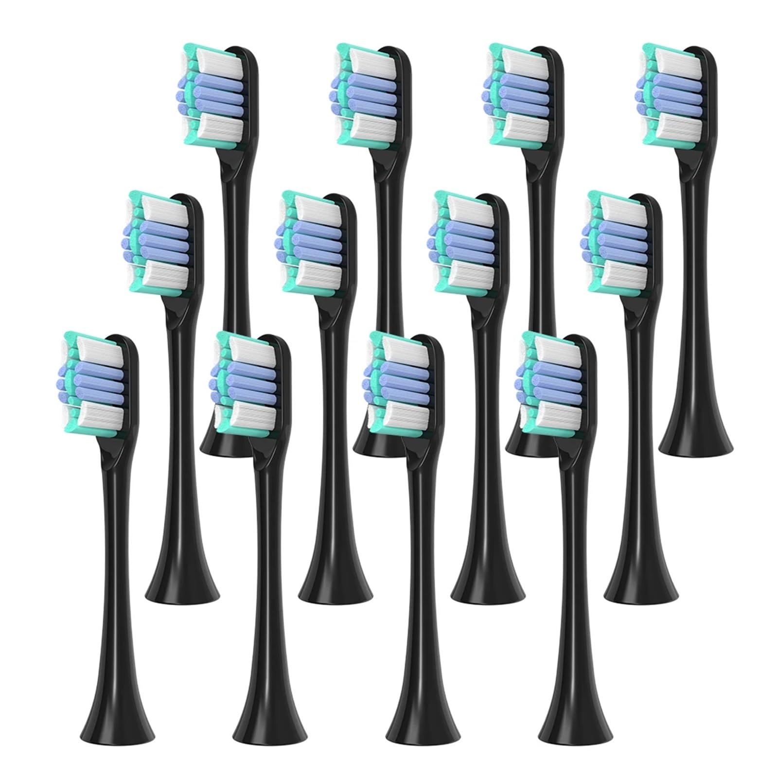 2/4/8/12 pezzi compatibili con testine di ricambio for spazzolino elettrico Oclean, testina for for serie Spark, Flow, X, Z1(Black-12 Pcs)
