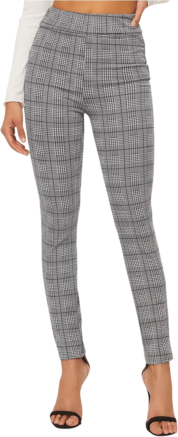 SweatyRocks Women's Casual Dress Pants Stretchy High Waisted Skinny Work Office Leggings - Image 5