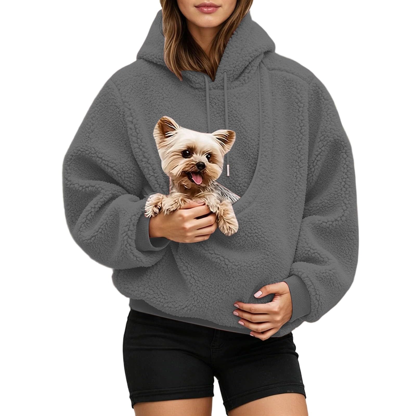 Pet Pouch Hoodie Oversized Pullover for Cats and Small Dogs