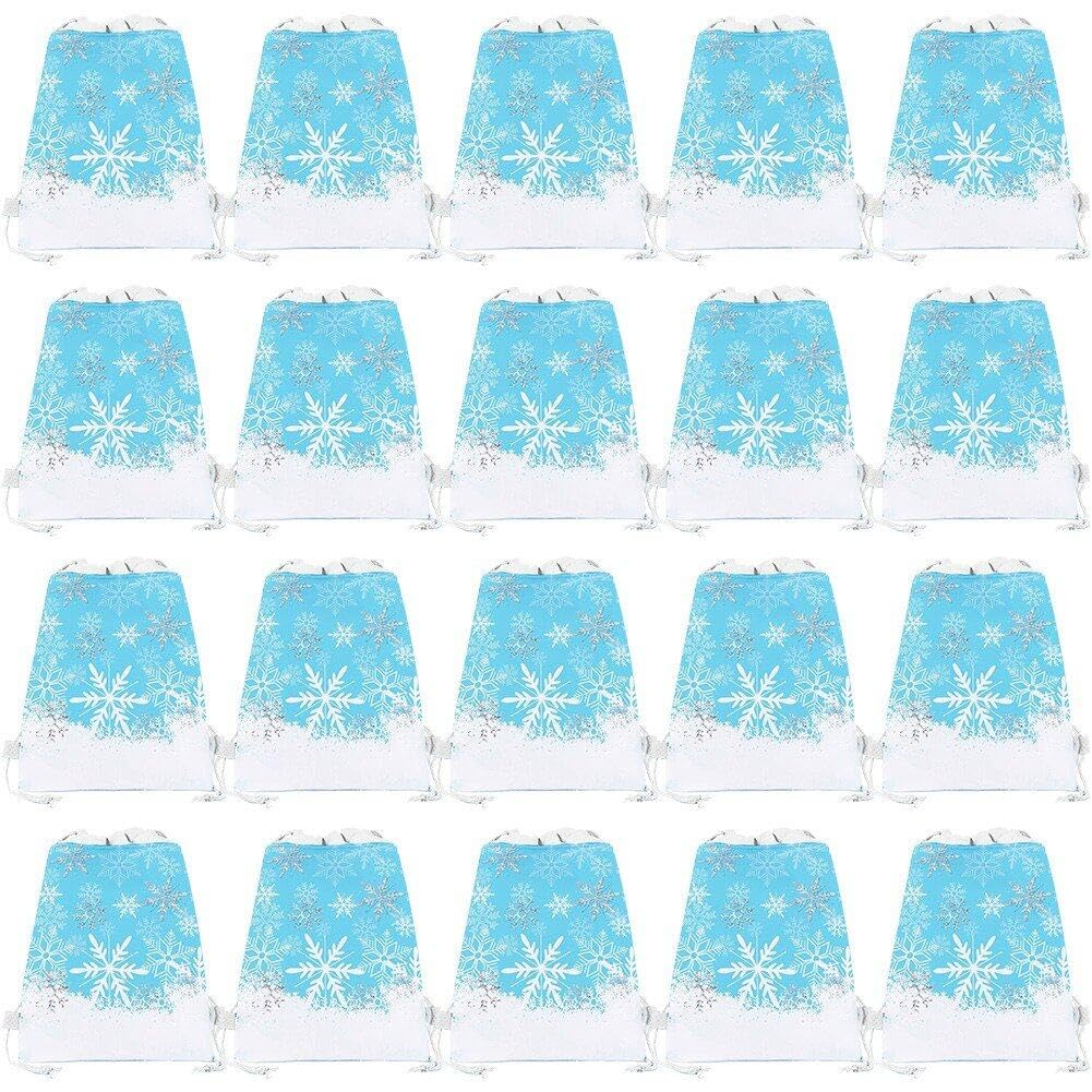 Poche non tissée à cordon avec motif de sucette et neige pour cadeau