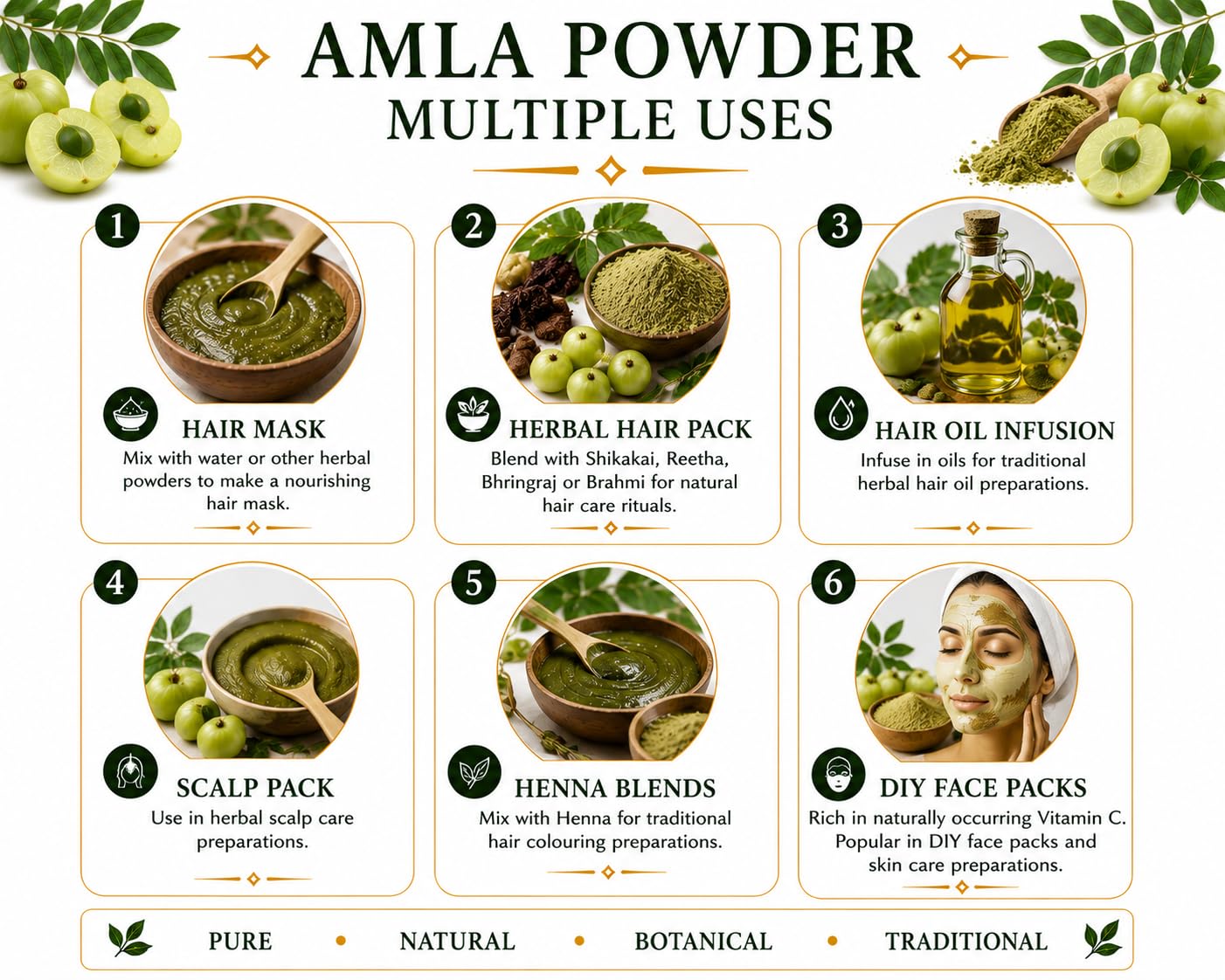 Amla Powder 100g | 100% Natural Indian Gooseberry Powder for Hair & Skin — Amazon image 3