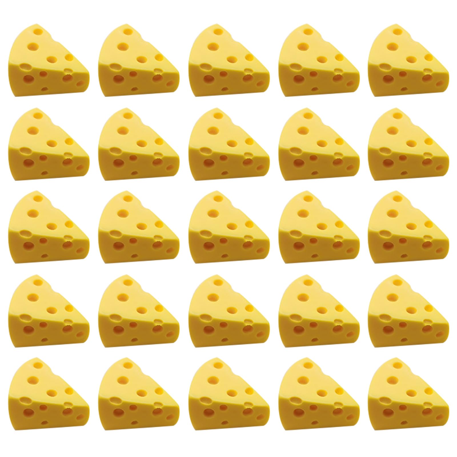 Mistillion 50pcs Artificial Cheese Simulation Fake Cheese Models Triangle Resin Cheesecake Lifelike Mini Food Photo Props for Dollhouse Kitchen Decoration DIY Accessories