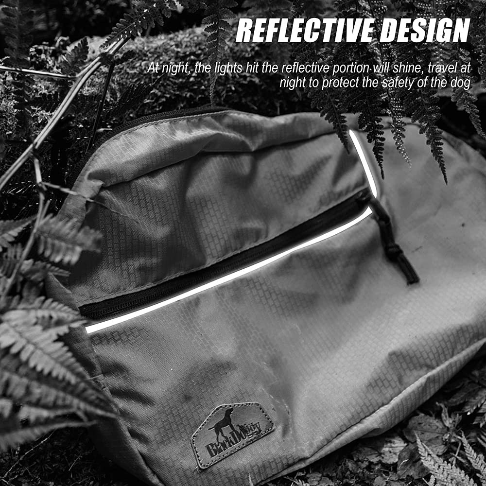 Mochila 2 en 1 para Perros Medianos y Grandes, Impermeable y Ajustable, Arnés con Bolsa Desmontable, Ideal para Senderismo y Viajes (M, Rojo)
