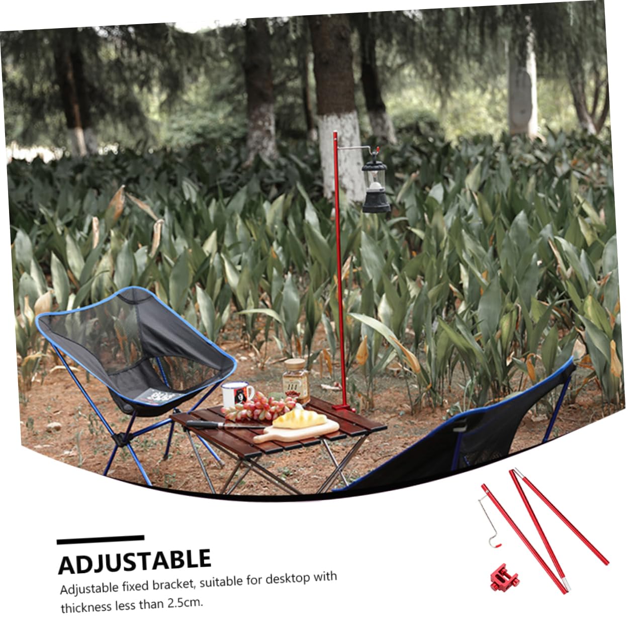 Toyvian Folding Lamp Stand for Outdoor Camping Lightweight Aluminum Alloy Table Lantern Pole Stable and Durable Light Holder for Picnics Hiking and Travel