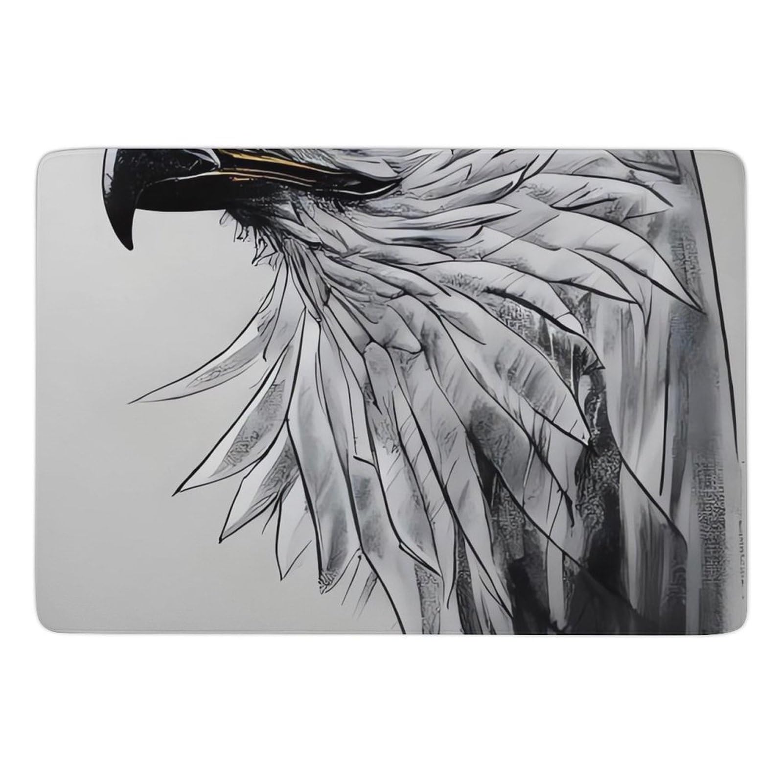 Tapis de sol en peluche lavable motif aigle pour salle de jeux et bureau