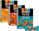 KIND Mini Snack Bars Variety Pack, Gluten Free, Low Sugar, Low Calorie Snacks, Almond Sea Salt & Dark Chocolate, Caramel Almond & Sea Salt, Peanut Butter Dark Chocolate, 30 Count