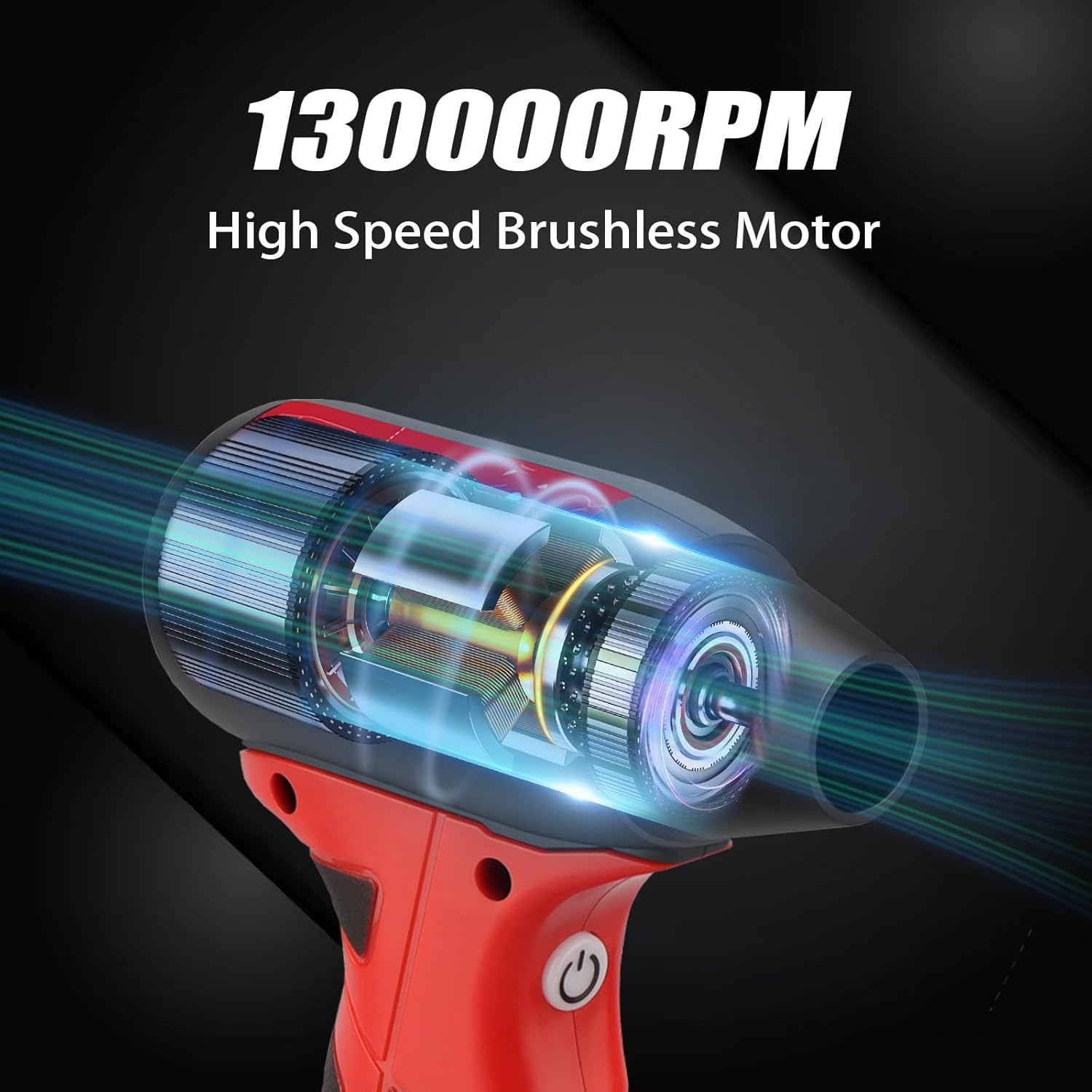 Mini ventilador Jet Dry 130.000 rpm, velocidad del viento, control de 4 velocidades, compatible con batería Einhell 18V Power X-ChangeLithium, soplador superjet para secar y limpiar